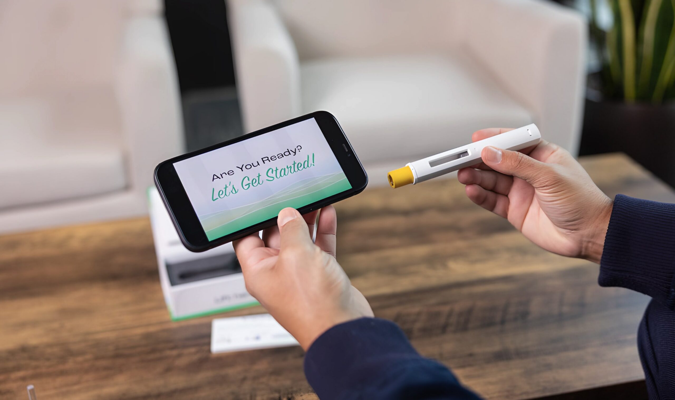 woman with video for training instructions on trainign device